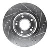 E-Line Drilled & Slotted Silver Brake Rotor, 2009-2015 Mitsubishi, Position: Front Left - image 4