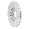E-Line Drilled & Slotted Silver Brake Rotor, 2009-2015 Mitsubishi, Position: Front Right - image 2