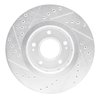 E-Line Drilled & Slotted Silver Brake Rotor, 2009-2015 Mitsubishi, Position: Front Right - image 4
