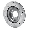 E-Line Drilled & Slotted Silver Brake Rotor, 2012-2017 Mitsubishi, Position: Front Left - image 1