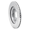 E-Line Drilled & Slotted Silver Brake Rotor, 2012-2017 Mitsubishi, Position: Front Right - image 1