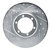 E-Line Drilled & Slotted Silver Brake Rotor, 1979-1986 Fits Multiple Makes/Models, Position: Front Left - image 1