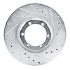 E-Line Drilled & Slotted Silver Brake Rotor, 1986-1996 Fits Multiple Makes/Models, Position: Front Right - image 1