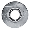 E-Line Drilled & Slotted Silver Brake Rotor, 1987-1990 Mitsubishi, Position: Front Right - image 1