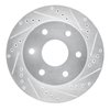 E-Line Drilled & Slotted Silver Brake Rotor, 1986-1995 Fits Multiple Makes/Models, Position: Front Right - image 2