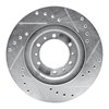 E-Line Drilled & Slotted Silver Brake Rotor, 1990-2004 Mitsubishi, Position: Front Left - image 4
