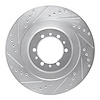 E-Line Drilled & Slotted Silver Brake Rotor, 1998-2004 Mitsubishi, Position: Front Left - image 1