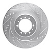 E-Line Drilled & Slotted Silver Brake Rotor, 1998-2004 Mitsubishi, Position: Front Right - image 1