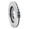 E-Line Drilled & Slotted Silver Brake Rotor, 1994-2000 Mitsubishi, Position: Front Left - image 1