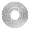 E-Line Drilled & Slotted Silver Brake Rotor, 1994-2000 Mitsubishi, Position: Front Left - image 2
