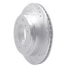 E-Line Drilled & Slotted Silver Brake Rotor, 2000-2006 Mitsubishi, Position: Rear Right - image 4