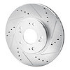 E-Line Drilled & Slotted Silver Brake Rotor, 2004-2011 Mitsubishi, Position: Front Right - image 1