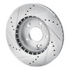 E-Line Drilled & Slotted Silver Brake Rotor, 2004-2011 Mitsubishi, Position: Front Right - image 2