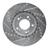 E-Line Drilled & Slotted Silver Brake Rotor, 2004-2011 Mitsubishi, Position: Front Right - image 4