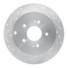 E-Line Drilled & Slotted Silver Brake Rotor, 2004-2011 Mitsubishi, Position: Rear Left - image 2
