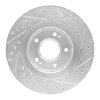 E-Line Drilled & Slotted Silver Brake Rotor, Fits Select Mitsubishi, Position: Front Left - image 3