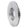 E-Line Drilled & Slotted Silver Brake Rotor, Fits Select Mitsubishi, Position: Front Left - image 4