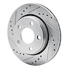 E-Line Drilled & Slotted Silver Brake Rotor, 1985-1991 Audi/Porsche/Volkswagen, Position: Rear Left - image 1