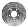 E-Line Drilled & Slotted Silver Brake Rotor, 1985-1991 Audi/Porsche/Volkswagen, Position: Rear Left - image 3
