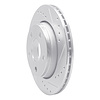 E-Line Drilled & Slotted Silver Brake Rotor, 1985-1991 Audi/Porsche/Volkswagen, Position: Rear Right - image 1