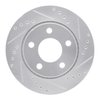 E-Line Drilled & Slotted Silver Brake Rotor, 1985-1991 Audi/Porsche/Volkswagen, Position: Rear Right - image 2