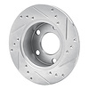 E-Line Drilled & Slotted Silver Brake Rotor, 1980-1991 Audi/Porsche/Volkswagen, Position: Rear Left - image 1