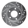 E-Line Drilled & Slotted Silver Brake Rotor, 1980-1991 Audi/Porsche/Volkswagen, Position: Rear Left - image 2