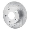 E-Line Drilled & Slotted Silver Brake Rotor, 1980-1991 Audi/Porsche/Volkswagen, Position: Rear Left - image 4