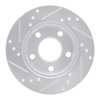 E-Line Drilled & Slotted Silver Brake Rotor, 1980-1991 Audi/Porsche/Volkswagen, Position: Rear Right - image 3