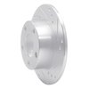 E-Line Drilled & Slotted Silver Brake Rotor, 1980-1991 Audi/Porsche/Volkswagen, Position: Rear Right - image 4