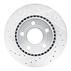 E-Line Drilled & Slotted Silver Brake Rotor, 1980-1986 Audi/Porsche/Volkswagen, Position: Front Left - image 1