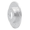 E-Line Drilled & Slotted Silver Brake Rotor, 1984-1995 Audi/Porsche/Volkswagen, Position: Rear Left - image 1