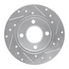 E-Line Drilled & Slotted Silver Brake Rotor, 1984-1995 Audi/Porsche/Volkswagen, Position: Rear Left - image 4