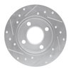 E-Line Drilled & Slotted Silver Brake Rotor, 1984-1995 Audi/Porsche/Volkswagen, Position: Rear Right - image 2