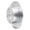 E-Line Drilled & Slotted Silver Brake Rotor, 1982-1998 Audi/Porsche/Volkswagen, Position: Rear Right - image 1