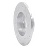 E-Line Drilled & Slotted Silver Brake Rotor, 1985-2000 Audi/Porsche/Volkswagen, Position: Rear Left - image 2