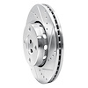 E-Line Drilled & Slotted Silver Brake Rotor, 1990-1998 Audi/Porsche/Volkswagen, Position: Front Right - image 1