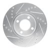 E-Line Drilled & Slotted Silver Brake Rotor, 1990-1998 Audi/Porsche/Volkswagen, Position: Front Right - image 4