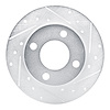 E-Line Drilled & Slotted Silver Brake Rotor, 1989-1991 Audi/Porsche/Volkswagen, Position: Rear Right - image 1