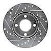 E-Line Drilled & Slotted Silver Brake Rotor, 1990-1991 Audi/Porsche/Volkswagen, Position: Front Right - image 1
