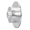 E-Line Drilled & Slotted Silver Brake Rotor, 1996-2008 Audi/Porsche/Volkswagen, Position: Rear Right - image 1
