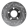 E-Line Drilled & Slotted Silver Brake Rotor, 1998-2001 Audi/Porsche/Volkswagen, Position: Rear Right - image 1