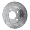 E-Line Drilled & Slotted Silver Brake Rotor, 1998-2001 Audi/Porsche/Volkswagen, Position: Rear Right - image 2