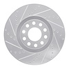 E-Line Drilled & Slotted Silver Brake Rotor, 2000-2003 Audi/Porsche/Volkswagen, Position: Front Left - image 1