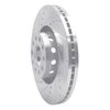 E-Line Drilled & Slotted Silver Brake Rotor, 2000-2003 Audi/Porsche/Volkswagen, Position: Front Left - image 2