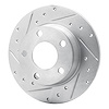 E-Line Drilled & Slotted Silver Brake Rotor, 1999-2002 Audi/Porsche/Volkswagen, Position: Rear Left - image 1