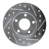 E-Line Drilled & Slotted Silver Brake Rotor, 1999-2002 Audi/Porsche/Volkswagen, Position: Rear Left - image 2