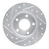 E-Line Drilled & Slotted Silver Brake Rotor, 1999-2002 Audi/Porsche/Volkswagen, Position: Rear Right - image 4