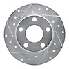 E-Line Drilled & Slotted Silver Brake Rotor, 1999-2005 Audi/Porsche/Volkswagen, Position: Rear Left - image 1