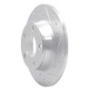 E-Line Drilled & Slotted Silver Brake Rotor, 1999-2005 Audi/Porsche/Volkswagen, Position: Rear Right - image 3